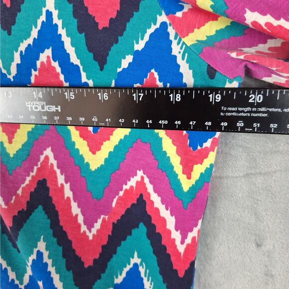 Lilly Pulitzer Top Large Preppy Chevron Stripe Colorful Pima Cotton Artsy Casual - Picture 3 of 6